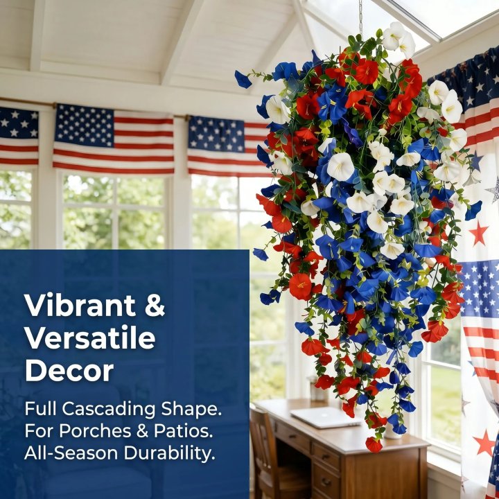 ✨Celebrate America’s 250th Anniversary with Patriotic Hanging Flower Baskets
