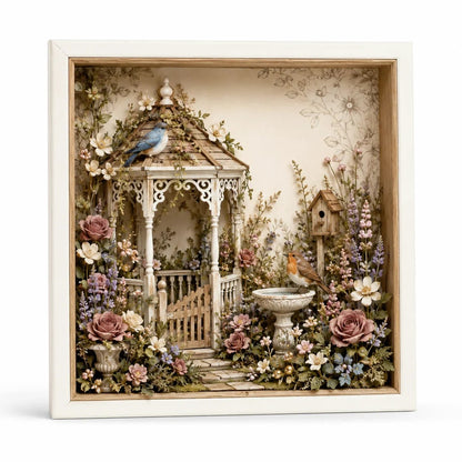 🌷DIY English Cottage Garden Shadow Box Kit  Flat acrylic version