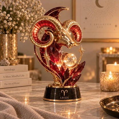 🔥HOT SALE🔥 49% OFF – 🌙 Celestial Zodiac Sculpture | 12 Jewel-Like Zodiac Designs with Golden Details ✨