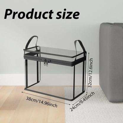 New Upgrade-Large Clear Thick Plastic Storage Box With Hinged Lid
