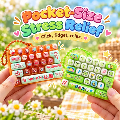 ⌨️ 26-Key Mini Fidget Keyboard Keychain™ – Cute Sensory Stress Relief Toy & Bag Charm