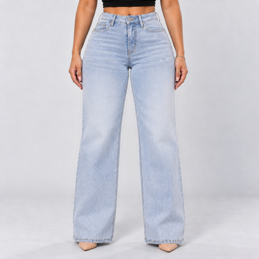 Mid-Low Rise Stretch Wide-Leg Jeans