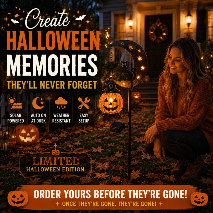 Halloween Early Bird Sale | 49% OFF Pumpkin Moon Garden Stake Light