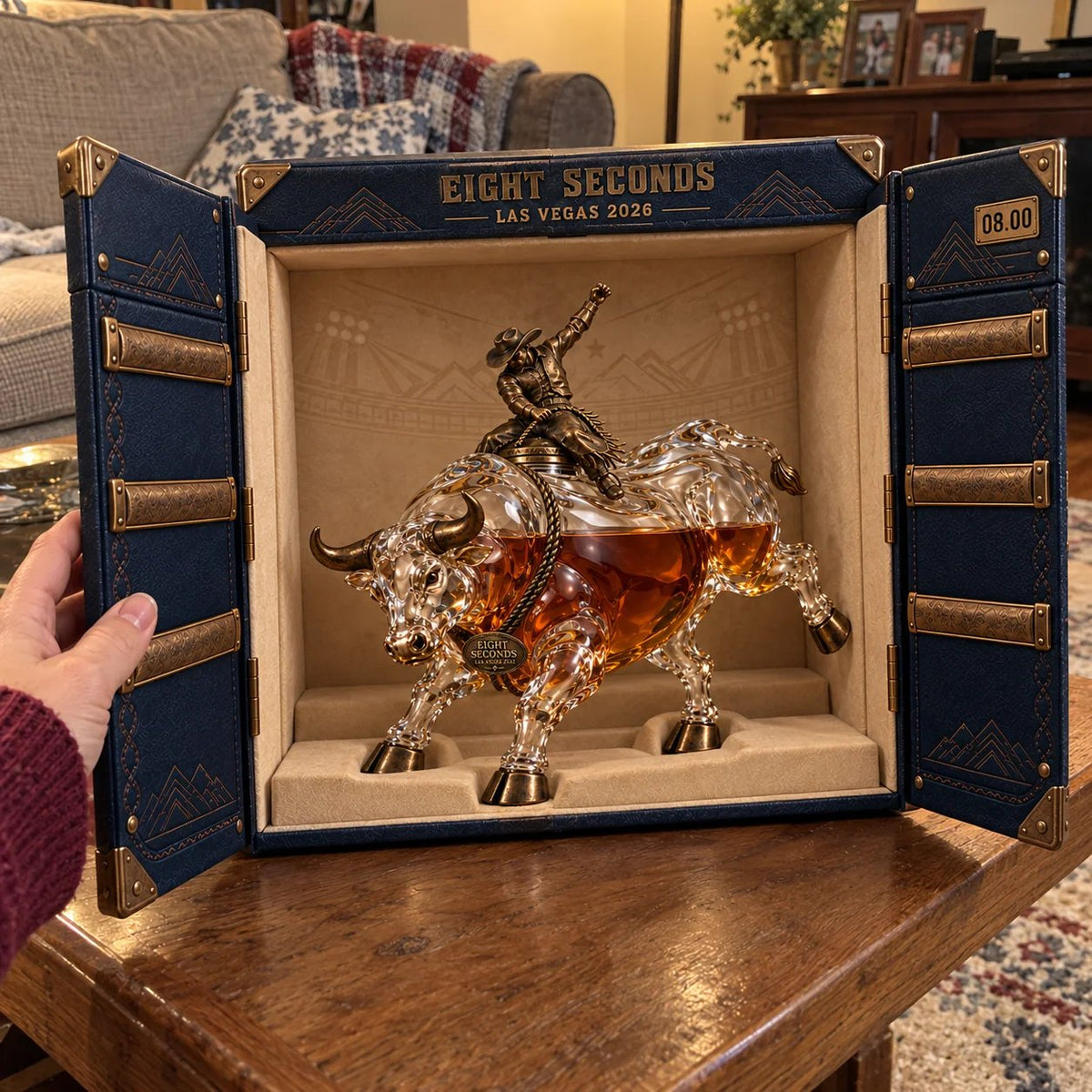 🤠 Eight Seconds Bull Rider Whiskey Decanter — Las Vegas 2026 Limited Custom Edition