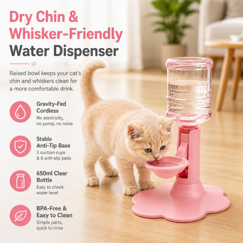 Automatic Gravity Water Dispenser For Pets – Elevated Refill Design