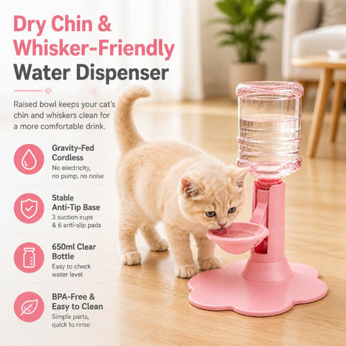 Automatic Gravity Water Dispenser For Pets – Elevated Refill Design