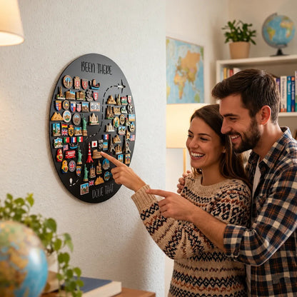 🌍 Travel Magnet Display Board | “Been There, Done That” Memory Wall