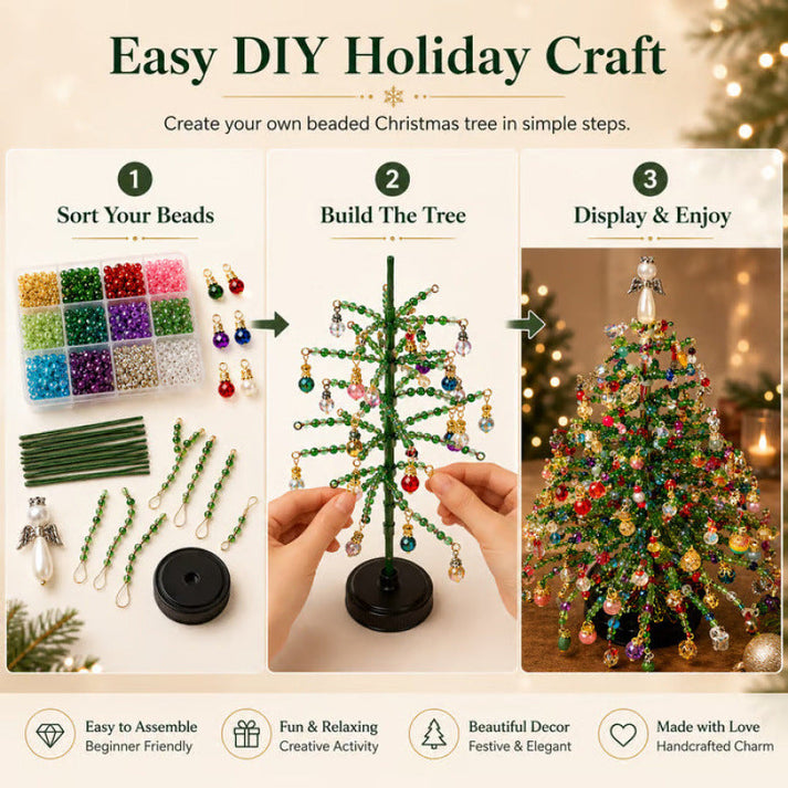 🎄✨DIY Beaded Christmas Tree Kit – Create Your Own Sparkling Holiday Decoration