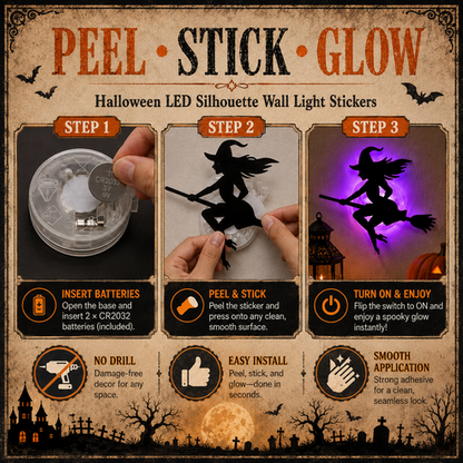 Halloween LED Silhouette Wall Stopers Battery Powerered