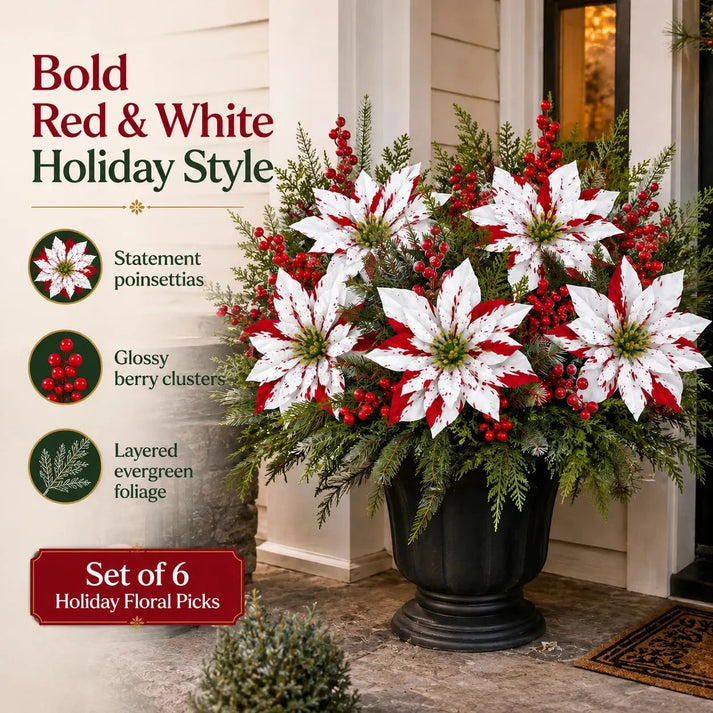 🌸☀️ Timeless Beauty, Zero Maintenance — Christmas Poinsettia Planter Inserts
