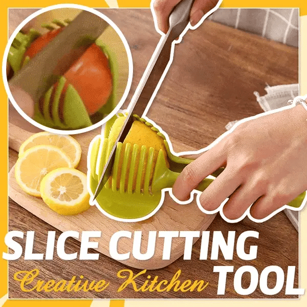 Creative Kitchen Slice Cutting Tool, Food‑Grade Aluminum Alloy Hand‑Held Slicer, Quick Slicing Holder
