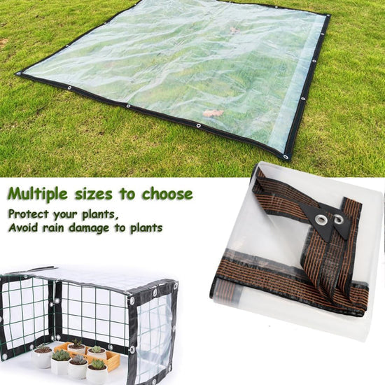 Clear Waterproof PETarp, TransparentOutdoor Cover With MetalGrommets