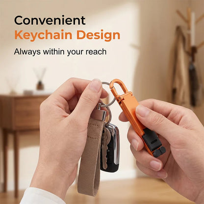💯🔥HOT SALE 50% OFF🎁📱 Ultra-Compact Foldable Aviation Aluminum Keychain Phone Stand with Carabiner Clip ⚡