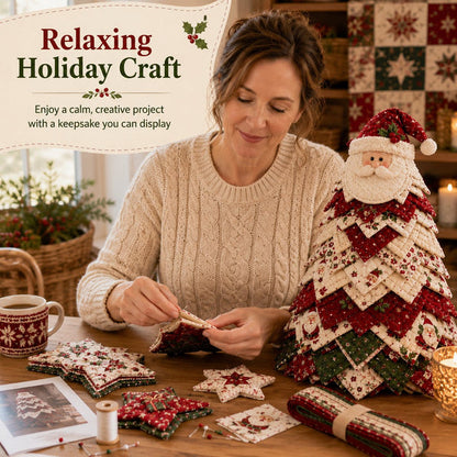 🔥Last Day 50% OFF ✨DIY Quilted Santa Christmas Tree Kit