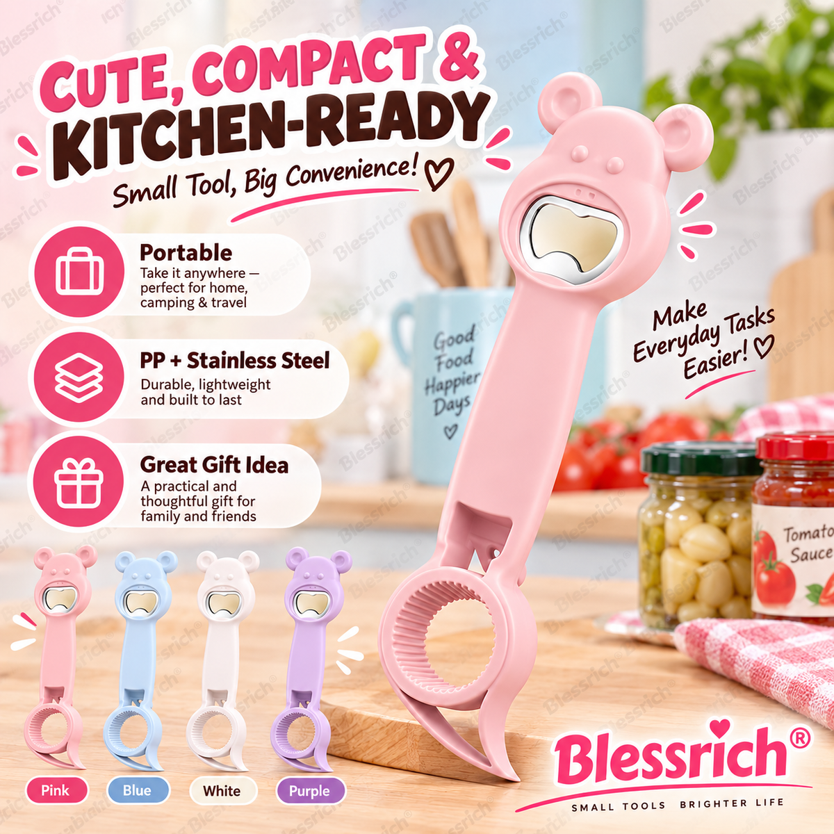 Opener Bear 4-in-1Jar & Bottle