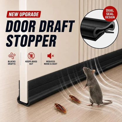 Triple Seal Under Door Draft Stopper – Self-Adhesive Door Bottom Seal for Noise Reduction, Energy Saving & Bug Blocking