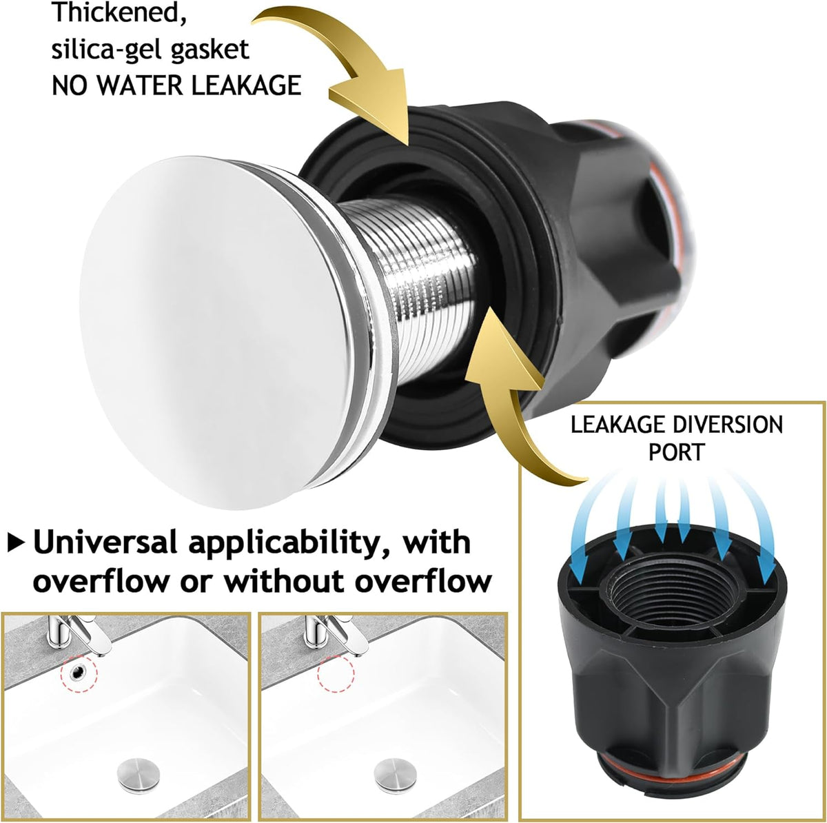 🚰 Bathroom Sink Drain Kit with Flexible Anti-Odor P-Trap