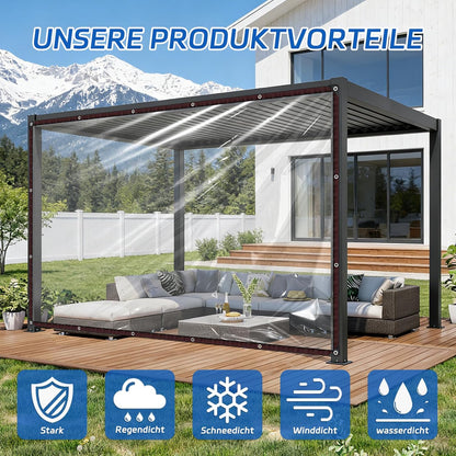 Clear Waterproof PETarp, TransparentOutdoor Cover With MetalGrommets