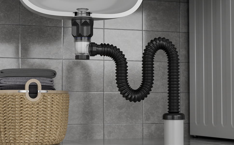 🚰 Bathroom Sink Drain Kit with Flexible Anti-Odor P-Trap
