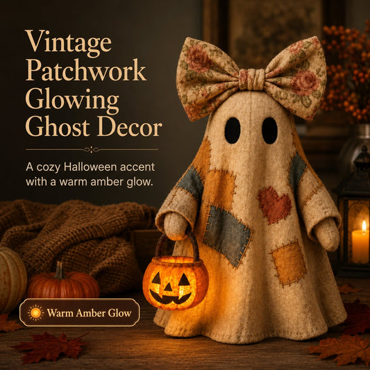 LIMITED-TIME OFFER – Vintage Patchwork Glowing Ghost Decor