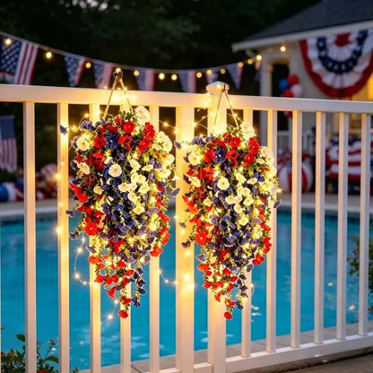 ✨Celebrate America’s 250th Anniversary with Patriotic Hanging Flower Baskets