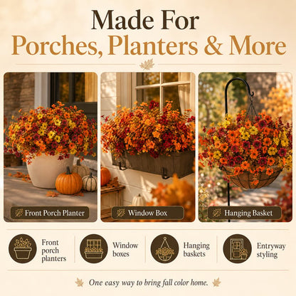 UV-Resistant Artificial Daisy Flowers for Fall Decor Halloween