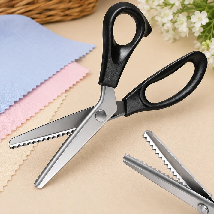 StainlessSteel Pinking Shears -Sharp Zig Zag FabricScissors