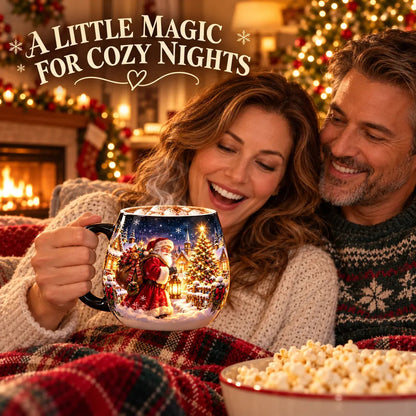 ⏳ Last Day 49% OFF – 🎄Christmas Magic Heat-Reveal Mug | 350 mL Color-Changing Santa Village Cup ☕