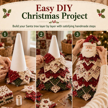 🔥Last Day 50% OFF ✨DIY Quilted Santa Christmas Tree Kit