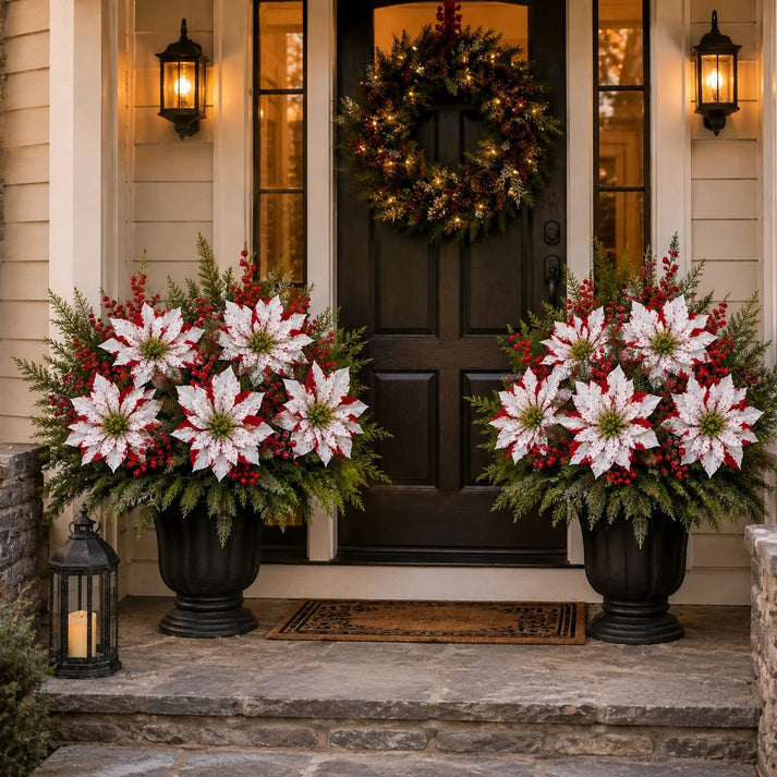 🌸☀️ Timeless Beauty, Zero Maintenance — Christmas Poinsettia Planter Inserts