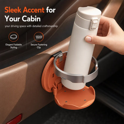🥤Multifunctional Foldable Car Door Cup Holder Large Diameter Drink and Water Bottle Storage Rack