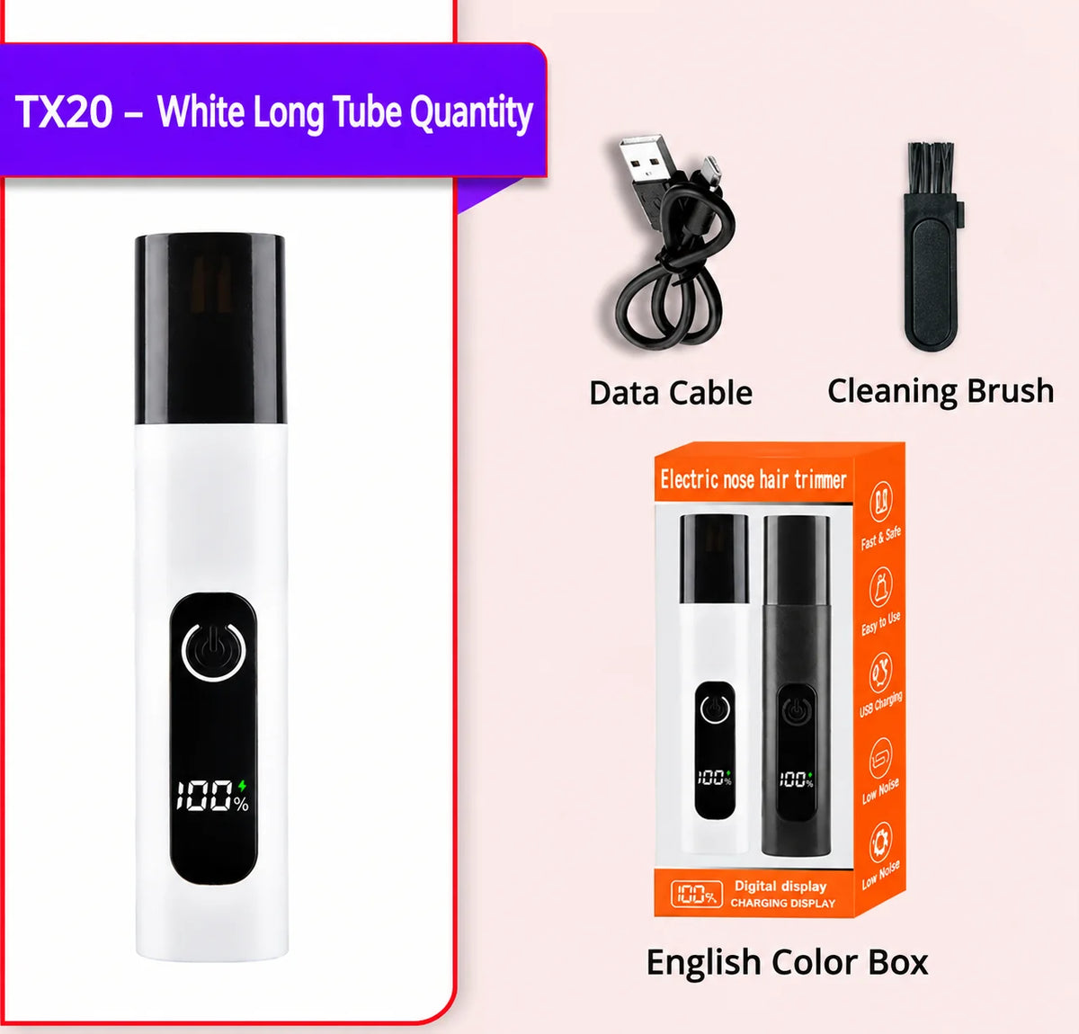 Professional LED Display Nose & Ear Trimmer, Painless Travel Gifts for Men Women.