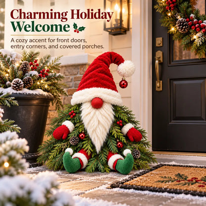 Sitting Christmas Evergreen Gnome Decor