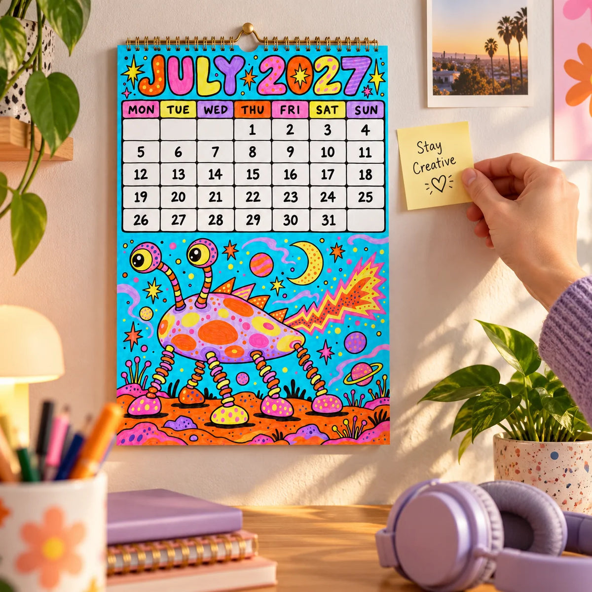 📅🎨2027 Whimsical Art Wall Calendar – 12-Month Fantasy Illustration Calendar