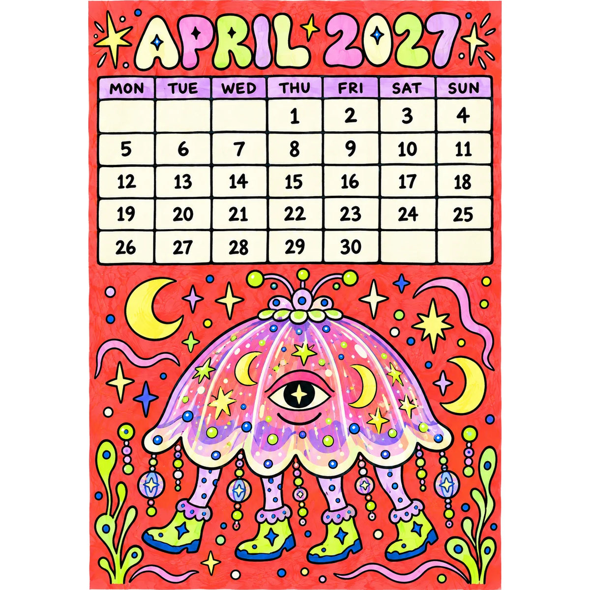 📅🎨2027 Whimsical Art Wall Calendar – 12-Month Fantasy Illustration Calendar