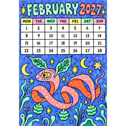 📅🎨2027 Whimsical Art Wall Calendar – 12-Month Fantasy Illustration Calendar