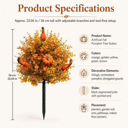 💥Limited Stock 49% OFF-🍂Artificial Fall Pumpkin Tree Stakes– 🧡Full, Lush & Fade-Resistant