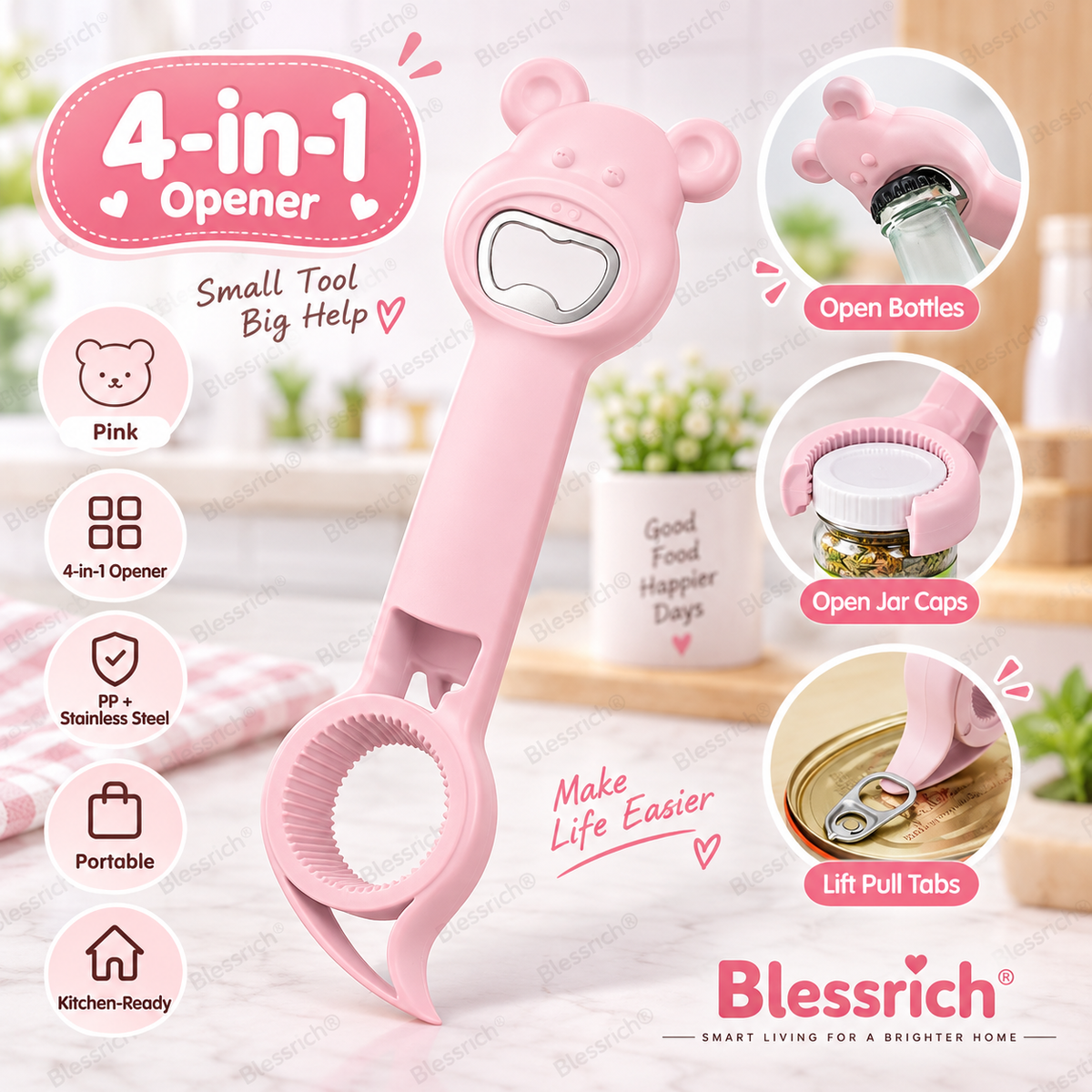Opener Bear 4-in-1Jar & Bottle