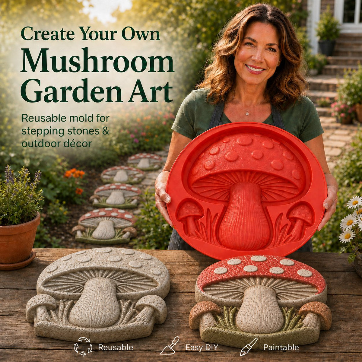 💥 LAST DAY 49% OFF🌻 Reusable Sunflower Stepping Stone Mold