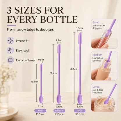 3-Piece Silicone Jar Spatula Set for Bottles & Jars