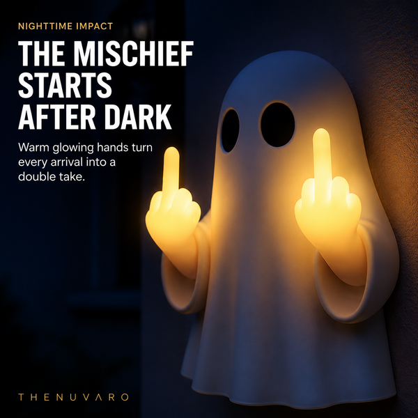 👻 Light-Up Rude Ghost Wall Decor – Funny Halloween Porch Decoration