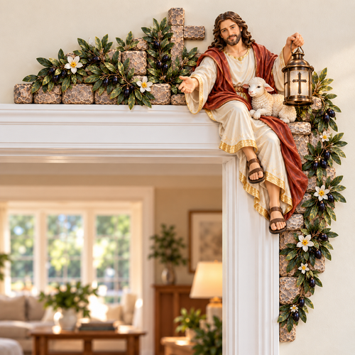 ✝️✨ Jesus at the Doorway – Faith-Inspired Corner Decor Collection