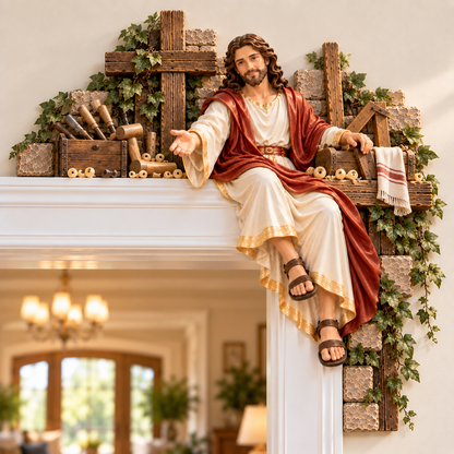 ✝️✨ Jesus at the Doorway – Faith-Inspired Corner Decor Collection
