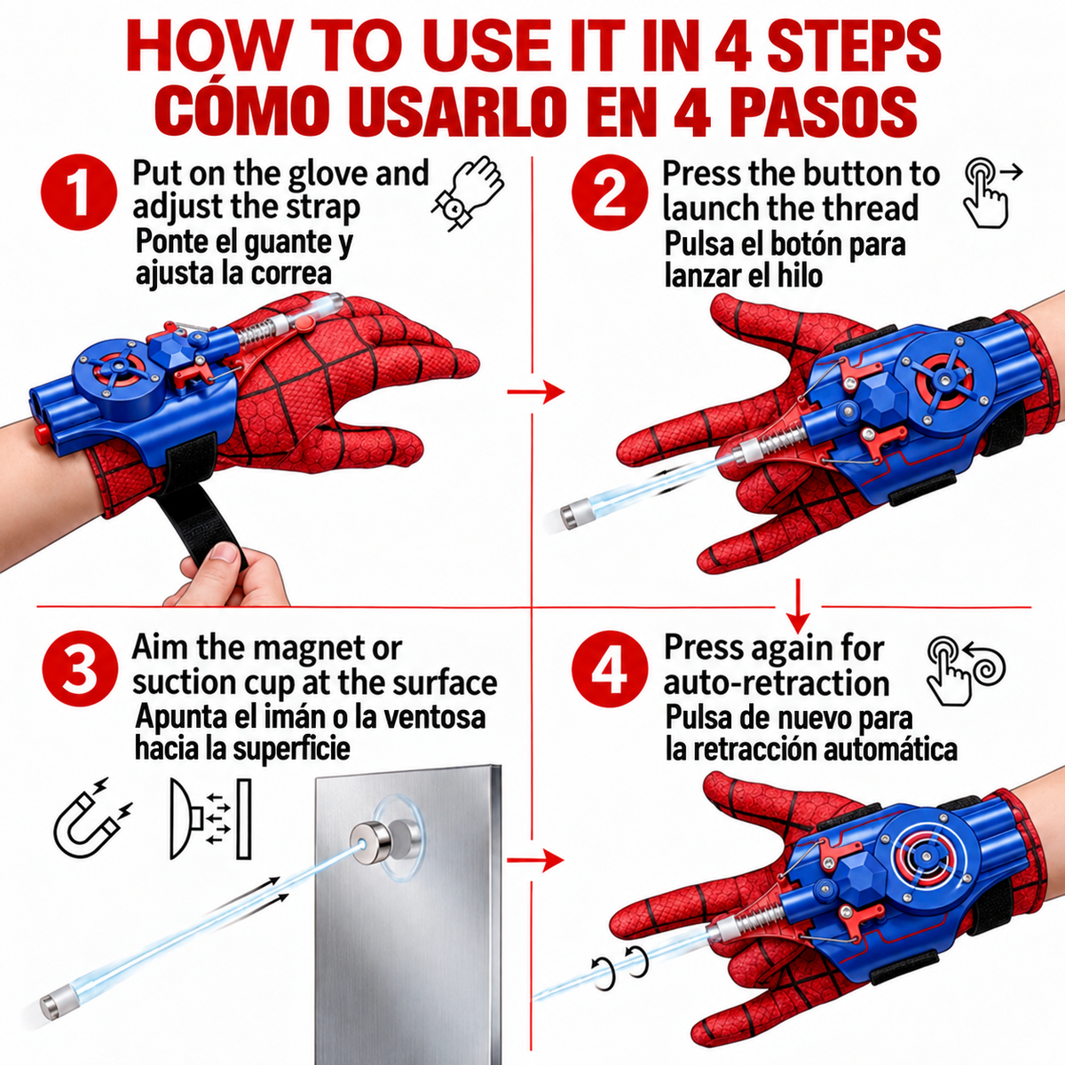 🕷️ Superhero Web Shooter Wrist Toy – Wearable Launcher with Wrist Strap, Interactive Web-Shooting Action Toy for Kids, Cosplay, Role Play & Gifts 🕸️⚡