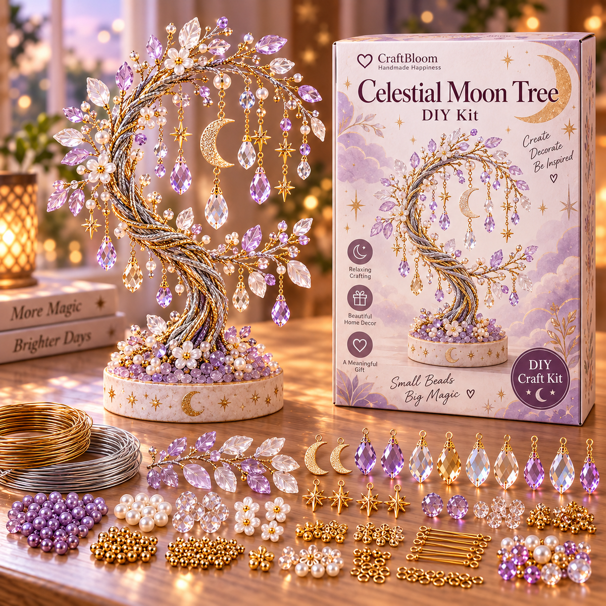 🌳 DIY Beaded Tree Kit – Decorative Bead Craft Collection