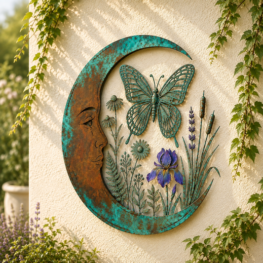 ✨Enchanted Moon Garden Wall Art – Vintage Nature Inspired Metal Wall Decor