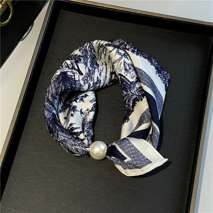 Effortless Glamour: Pop-On PearI Necklace Scarf