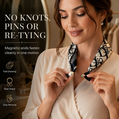 Effortless Glamour: Pop-On PearI Necklace Scarf