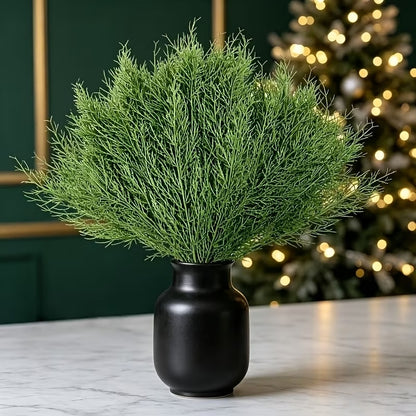 20pcs Artificial Pine Branches, Dense Green Needles, Thickened Plastic Material - Wreaths And Table Centerpieces For Indoor/Outdoor Use, Suitable For Christmas, Halloween, Easter, Thanksgiving, And Winter Decorations, Home, Garden, And Party
