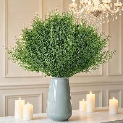 20pcs Artificial Pine Branches, Dense Green Needles, Thickened Plastic Material - Wreaths And Table Centerpieces For Indoor/Outdoor Use, Suitable For Christmas, Halloween, Easter, Thanksgiving, And Winter Decorations, Home, Garden, And Party